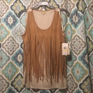Democracy Fringe Tank Top NWT